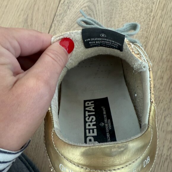 Golden Goose Superstar Low-Top Gold Glitter Sneaker 38 - Picture 7 of 10